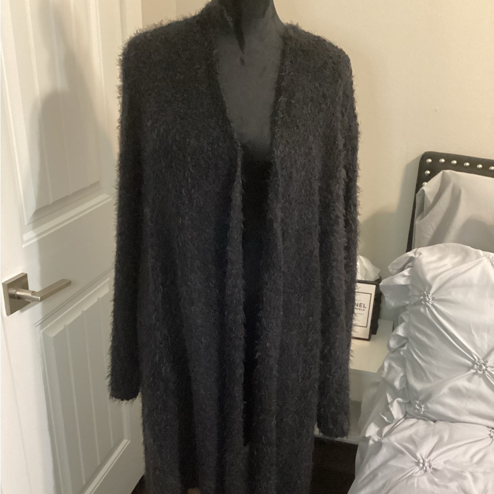 EUC - Black Cardigan - Eyelash Type - Super SOFT & Weighted!!!